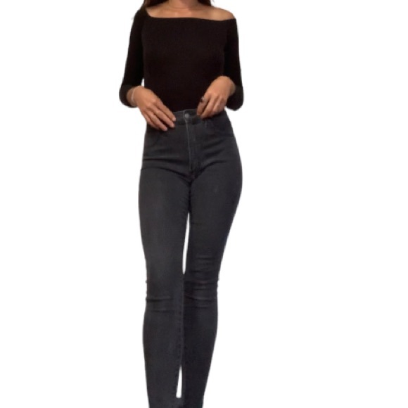 Carmar Los Angeles High Rise Charcoal Skinny Stretch Jeans Size 26 - Picture 4 of 13